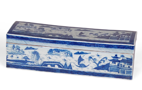 blue and white chinoiserie box