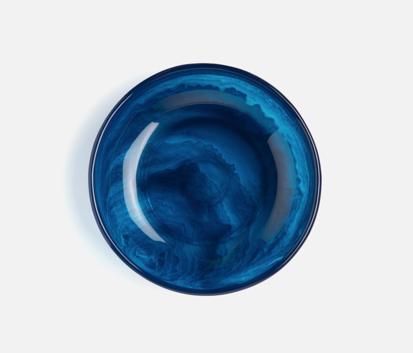 Cobalt blue, resin serving bowl.