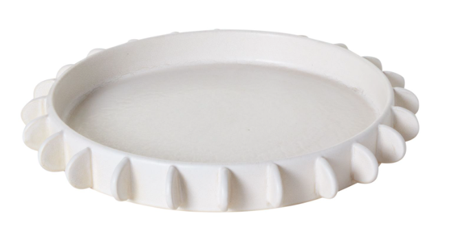 ceramic round white tray
