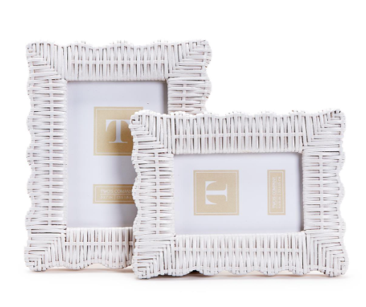 white wicker frame set