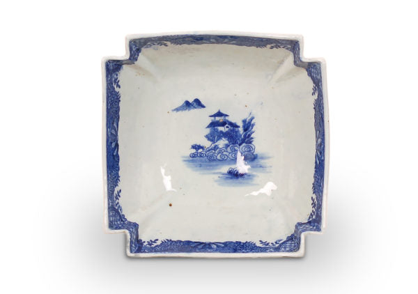 Blue and White Square Bowl