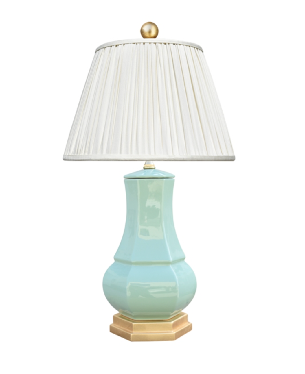 Green lamp with pleated shade