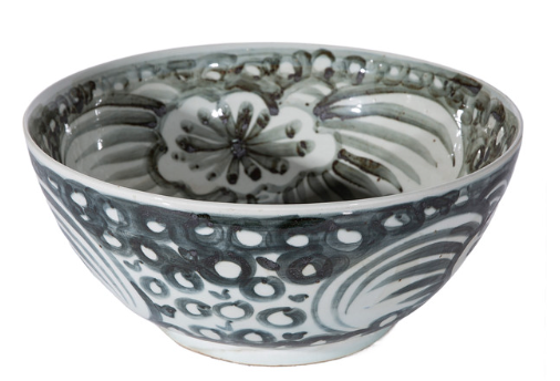 Indigo Blue Sea Flower Bowl