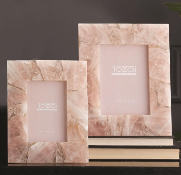 Rose Quartz Photo Frames Set of Two