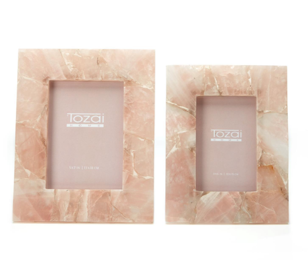 Rose Quartz Photo Frames Set of Two