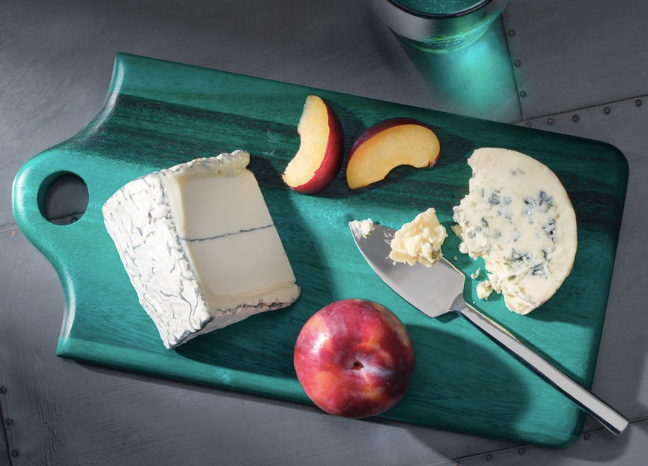 Emerald green acaia serving board set perfect for Charcuterie.