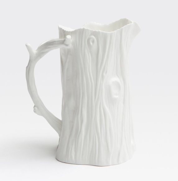 Faux-bois beauty is the perfect pitcher with a tree-trunk-like shape.