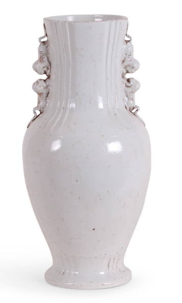 White Foo Dog Vase