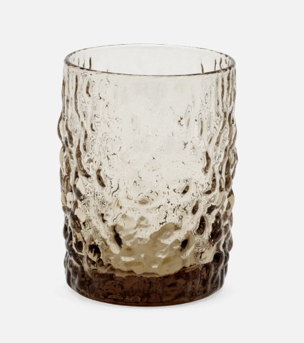 deeply rippled texture tumbler is finished in chocolate brown