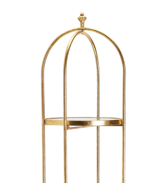 Gold Leaf Etagere with Mirrored Shelves