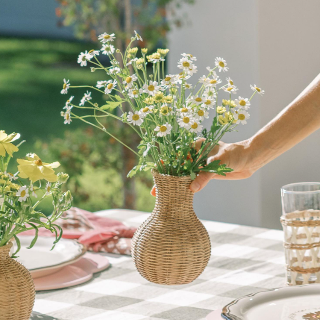 Wicker Weave Vases - Set of Five