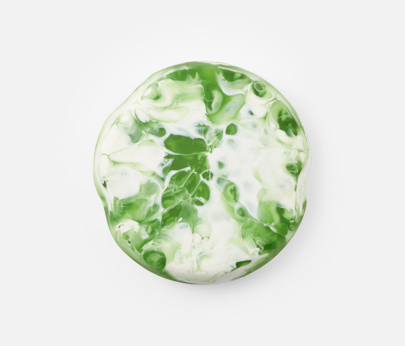 Swirling green and white resin bowls