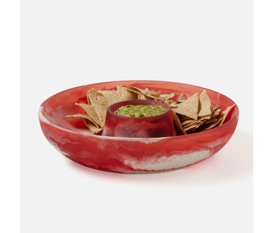 Hugo Berry Swirled Resin Chip And Dip Bowl