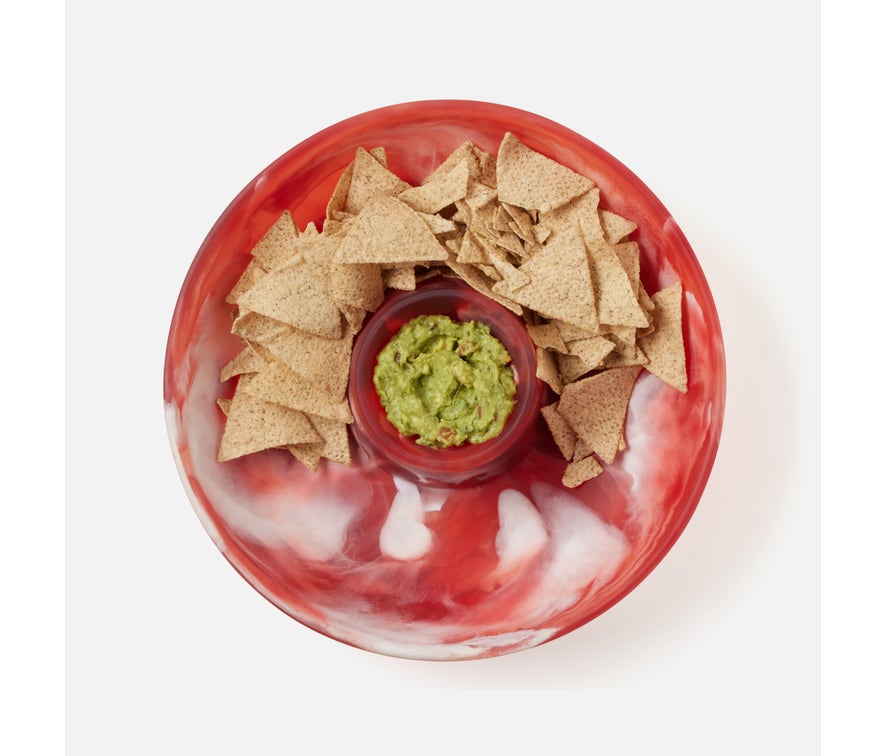 Hugo Berry Swirled Resin Chip And Dip Bowl