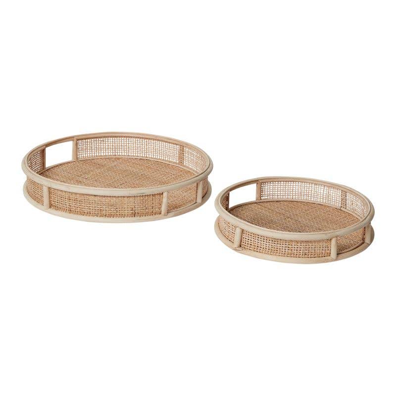 Rattan and Caning tray in two sizes.