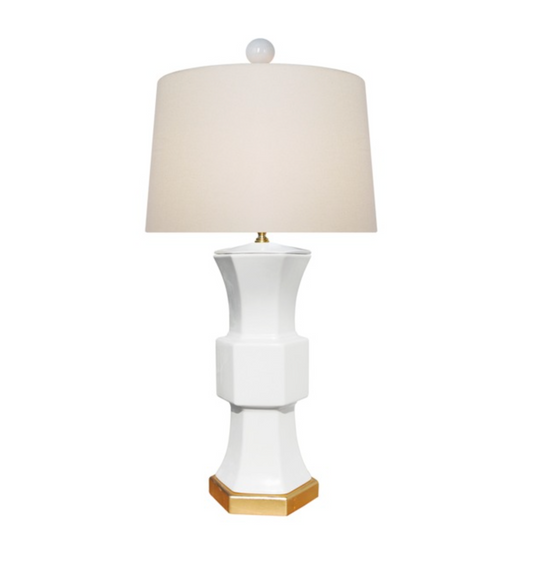 white hexagonal lamp