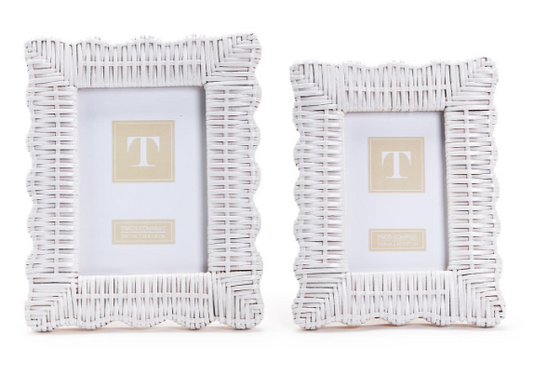 white wicker frame set