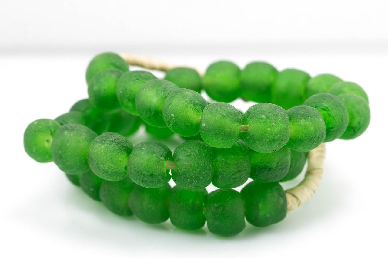 Green Vintage Sea Glass Beads