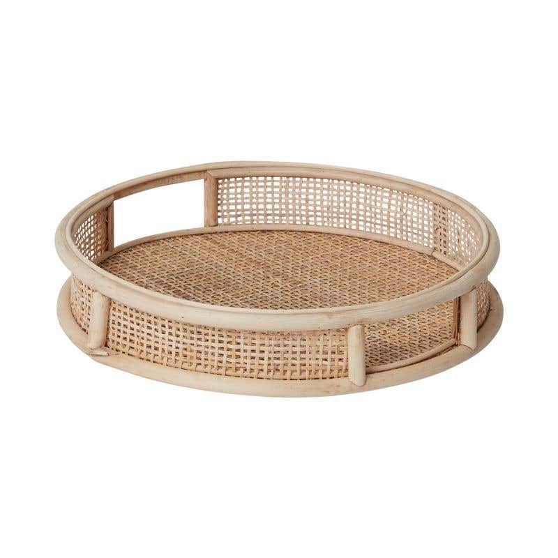 Rattan and Caning tray in two sizes.