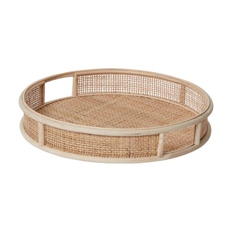 Rattan and Caning tray in two sizes.